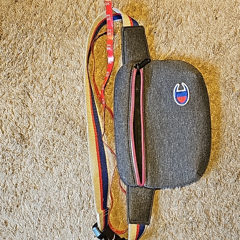 Champion Attribute Waist Bag Dark Gray Zip Up Fanny Pack Hip Belt Pouch